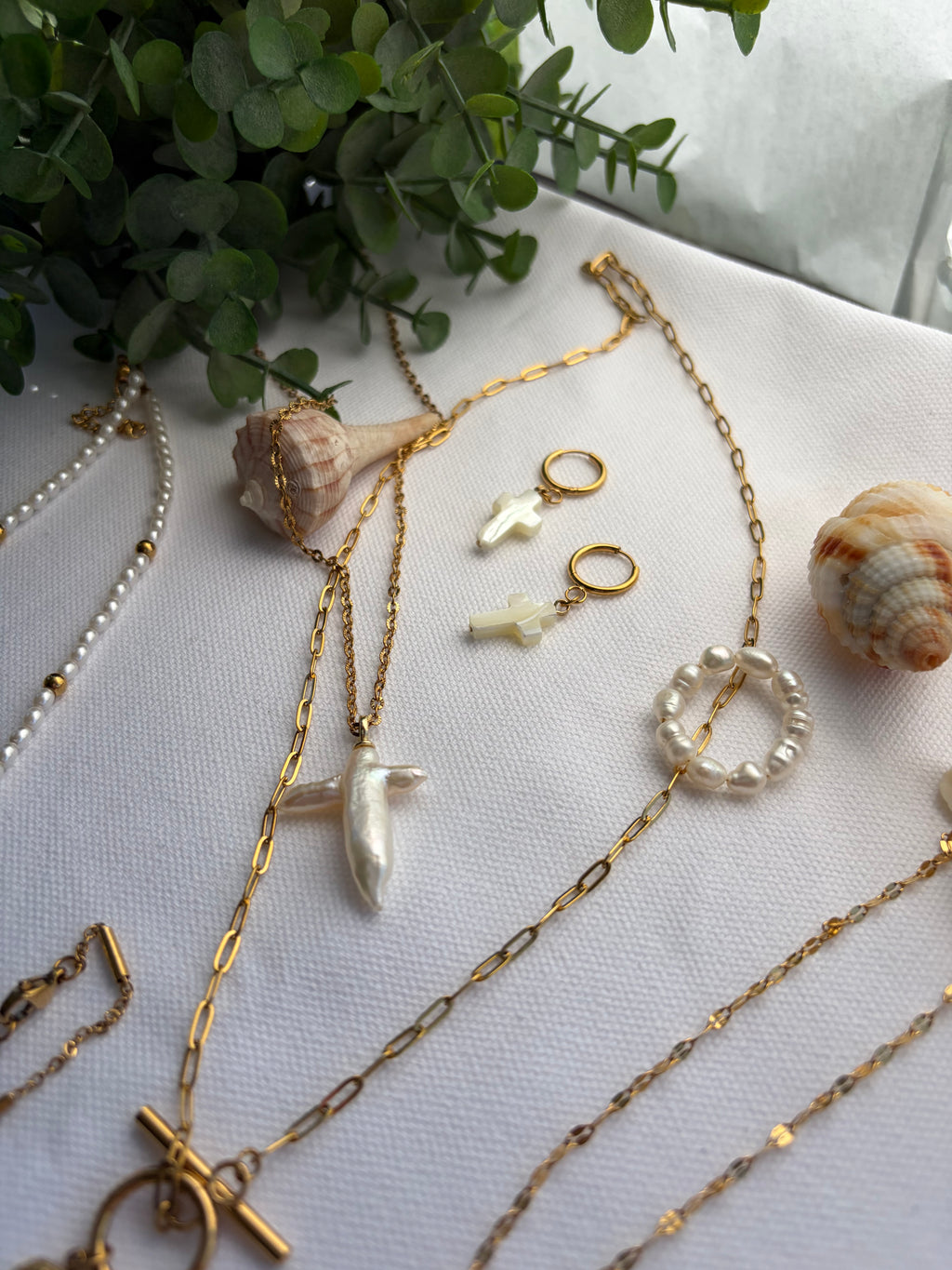 Pearl Cross Necklace