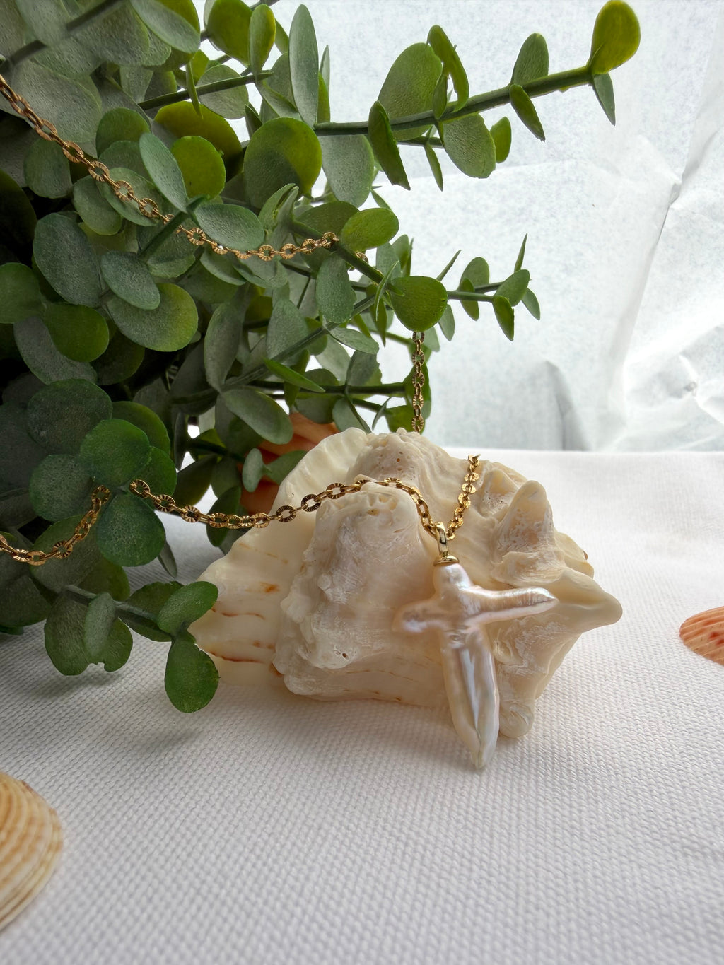 Pearl Cross Necklace