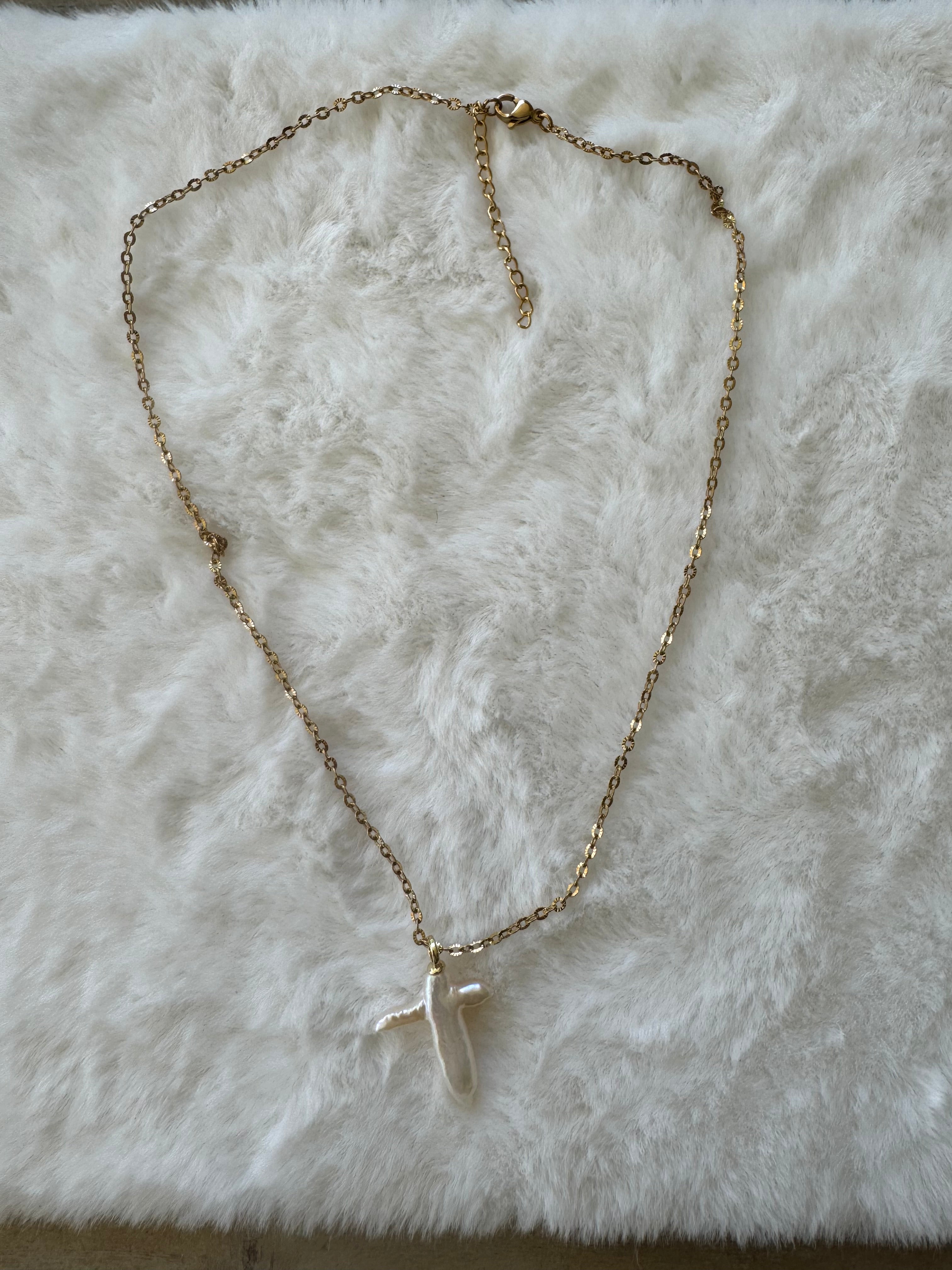 Pearl Cross Necklace