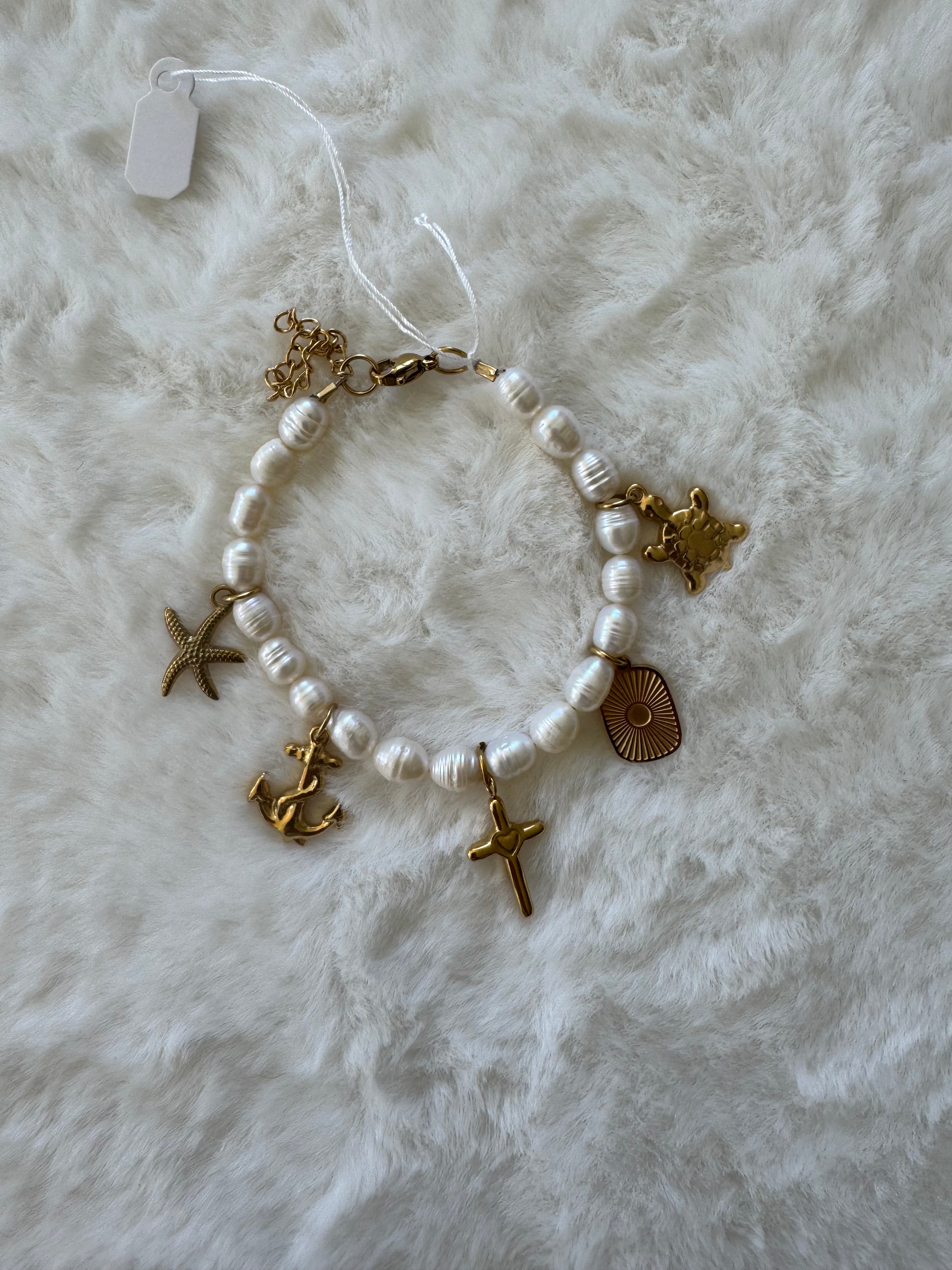 Pearl Charm Bracelet