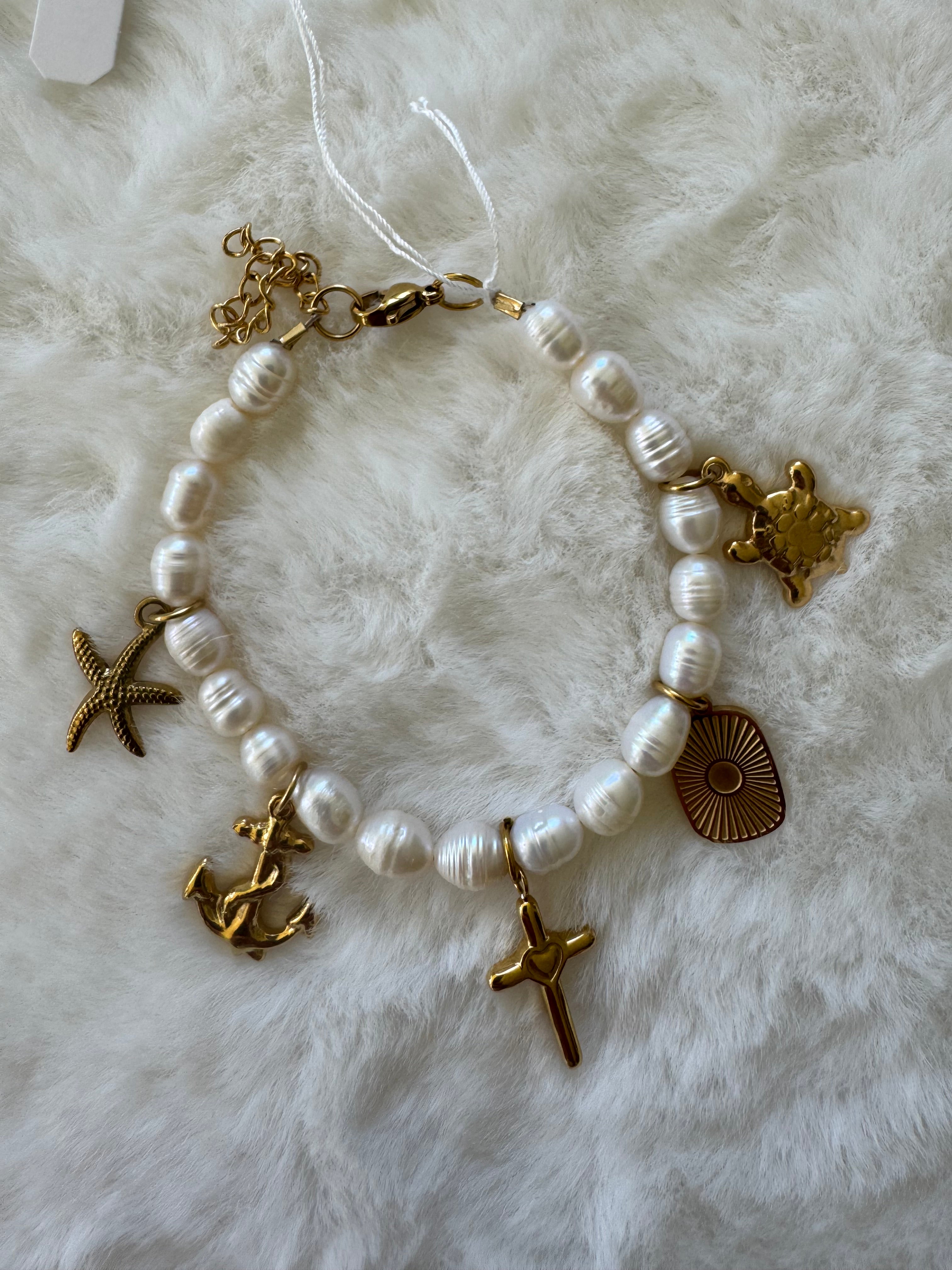 Pearl Charm Bracelet