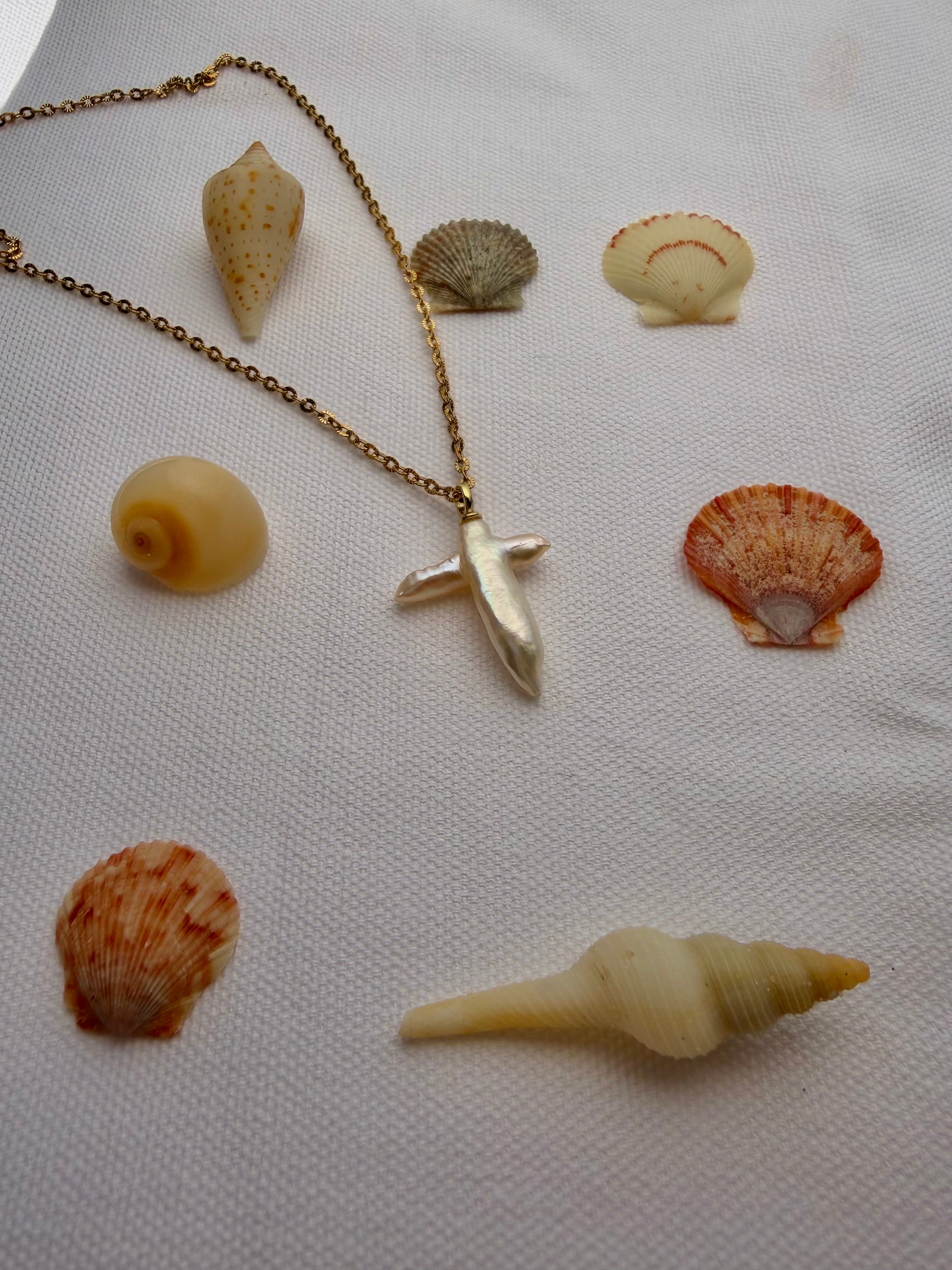 Pearl Cross Necklace