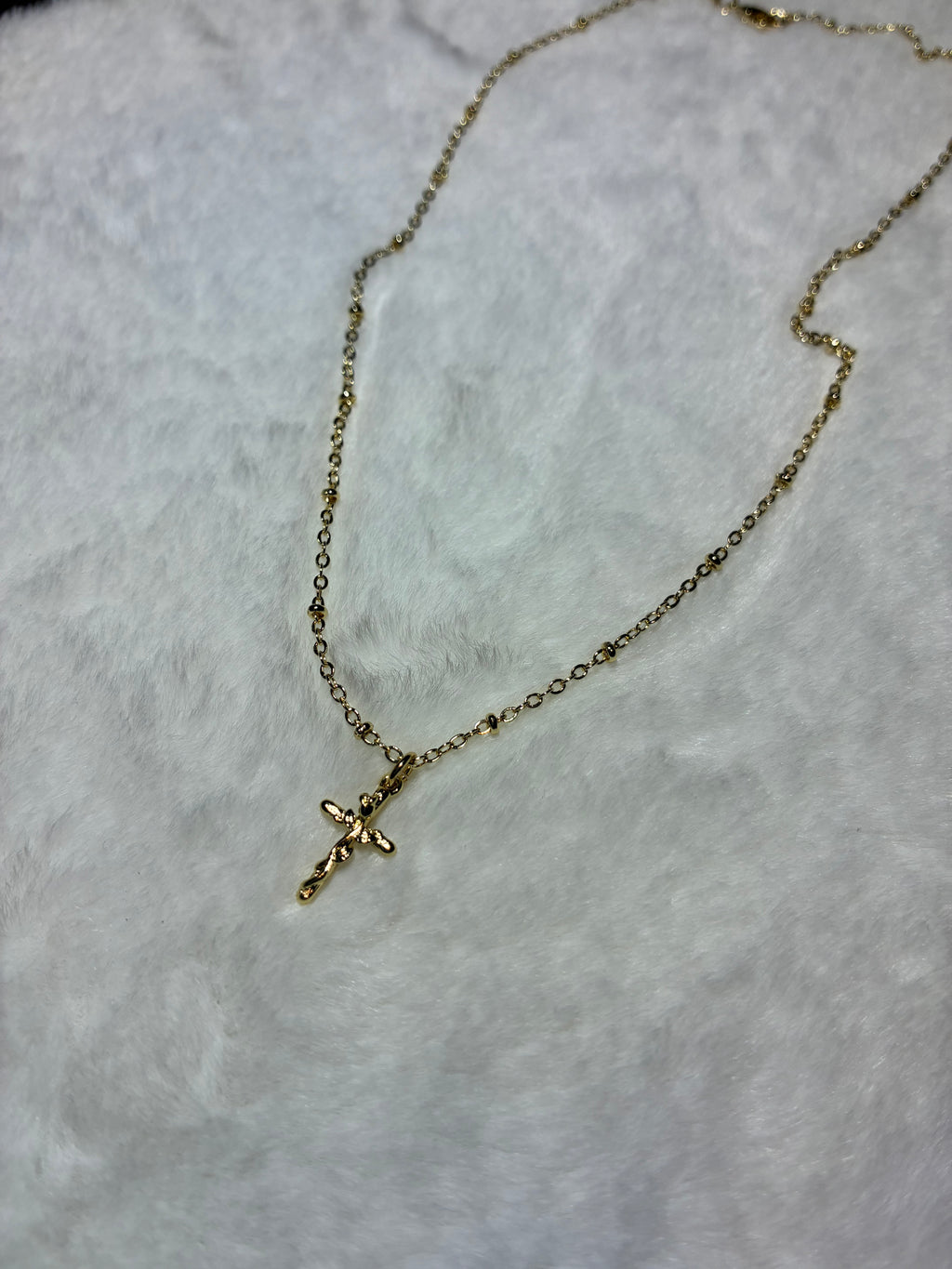Dainty Rose Cross Necklace