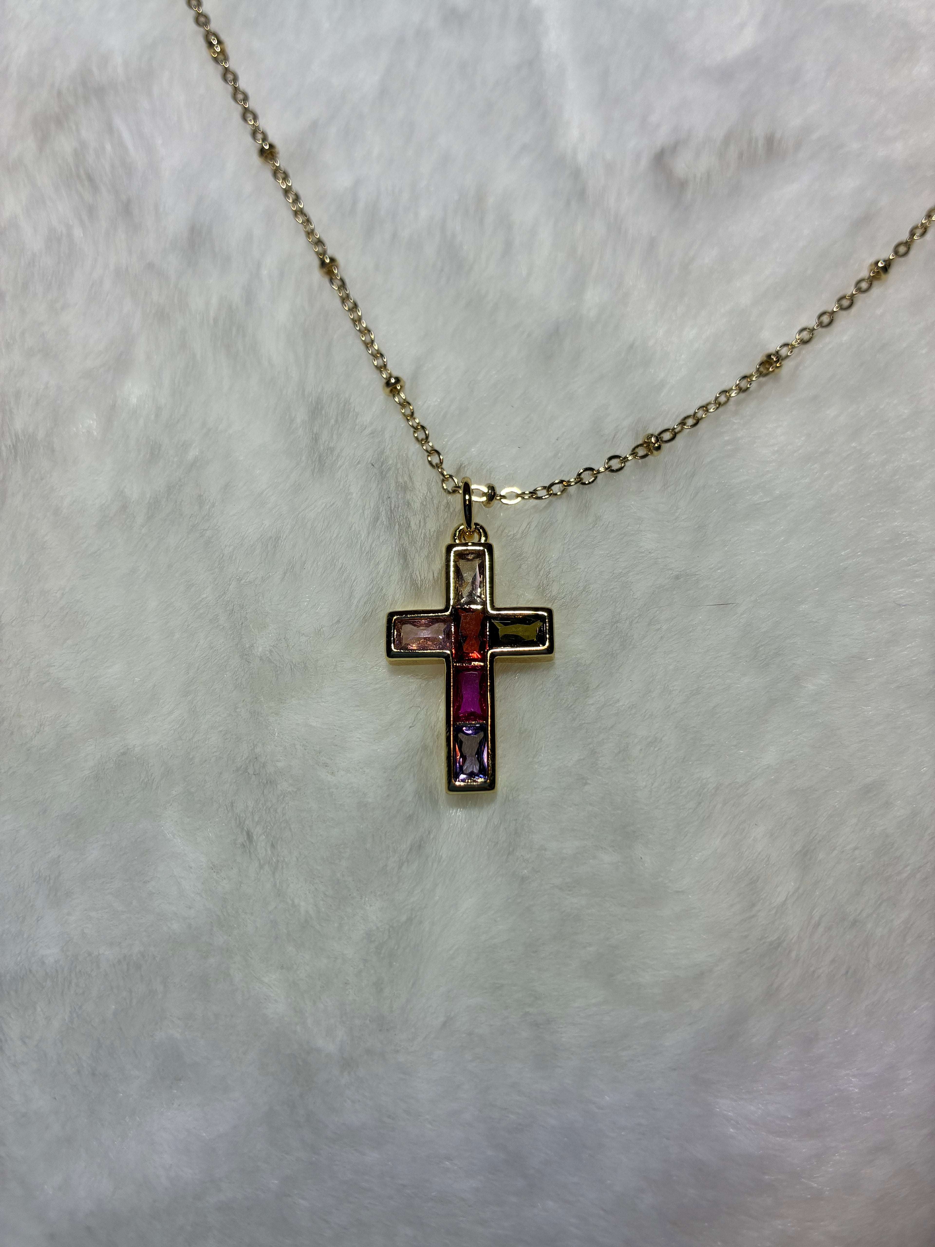 Multi Color Cross Necklace