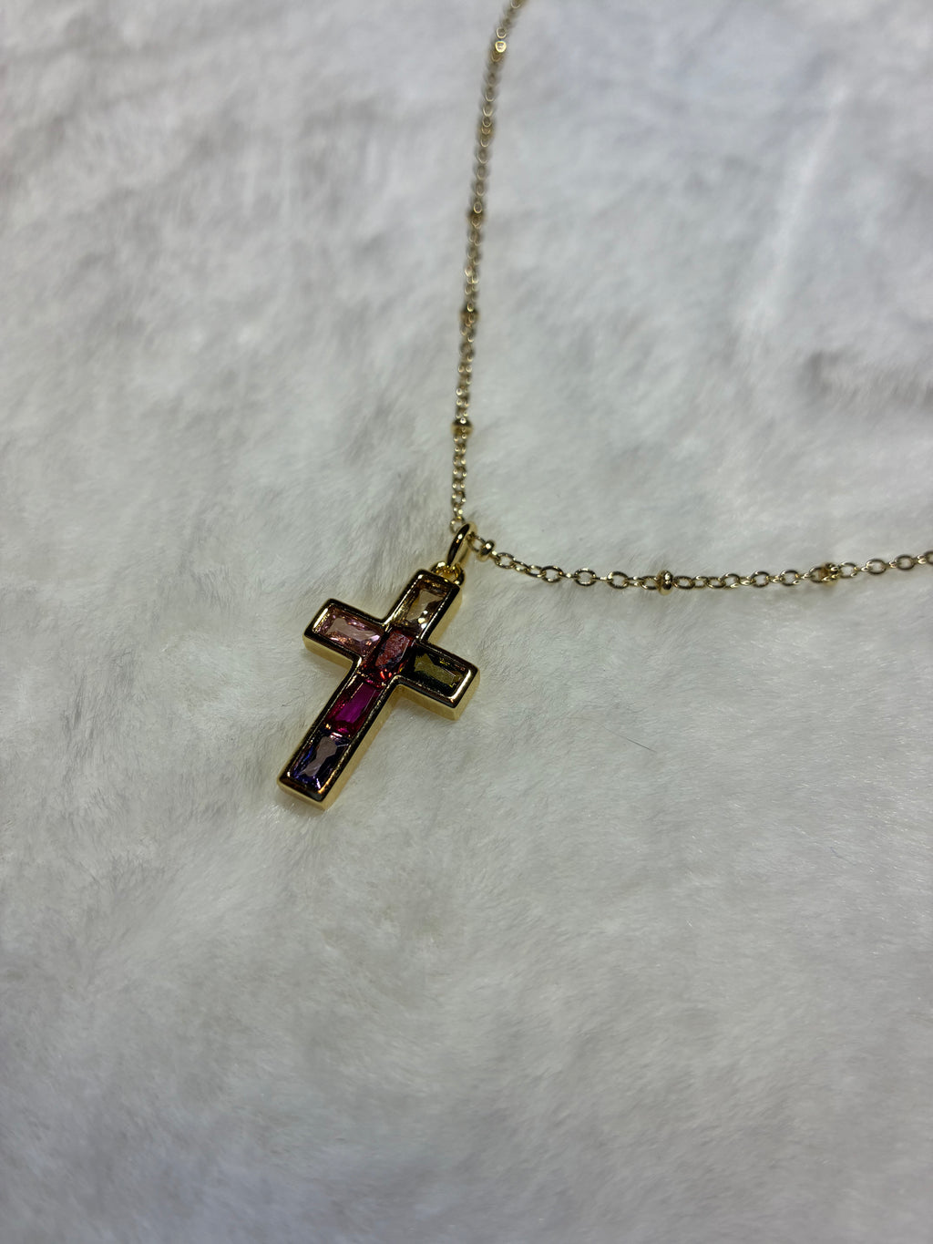 Multi Color Cross Necklace